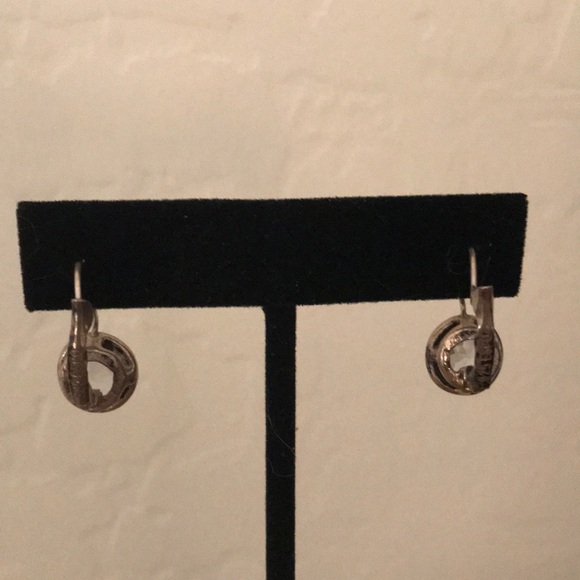 Joseph Esposito Sterling and CZ Bezel Set Earrings - Picture 4 of 7